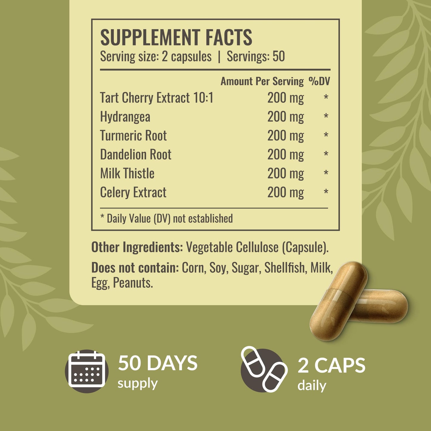 HERBAMAMA Uric Acid Cleanse Capsules 100 Count