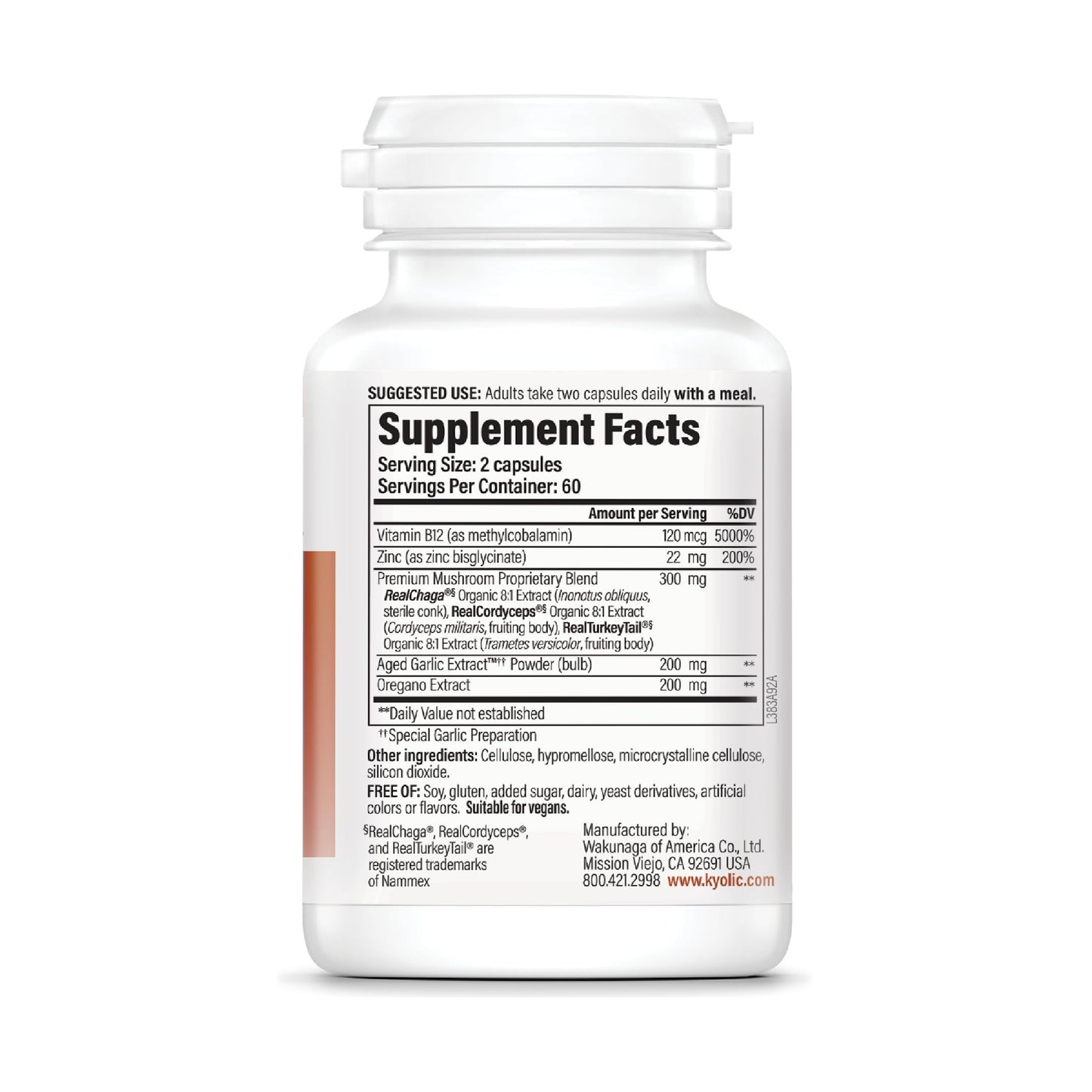 Kyolic Immune Mushrooms+ Capsules, 120 Count