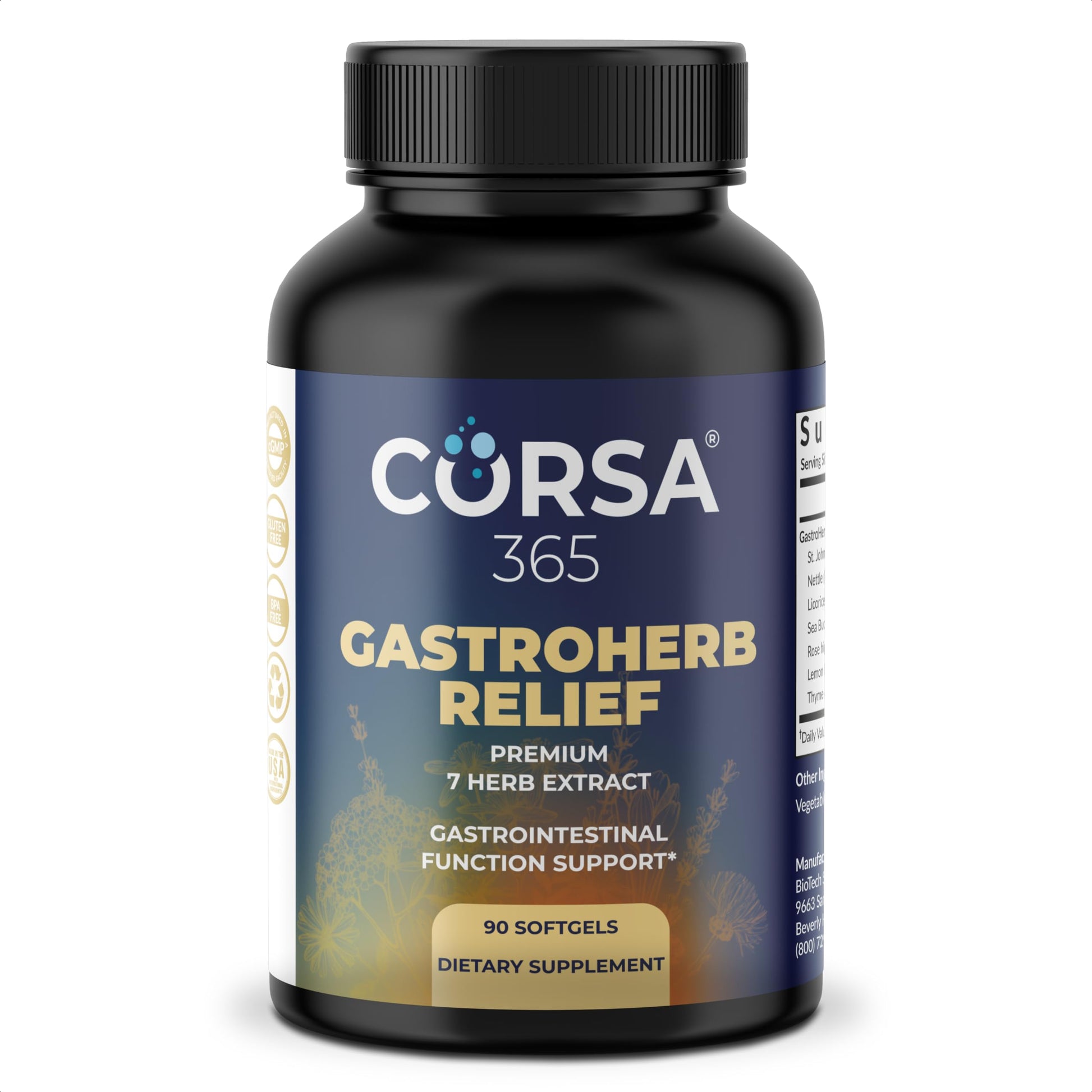 CORSA365 Gastroherb Relief 7 Herbs Extract Softgels 90