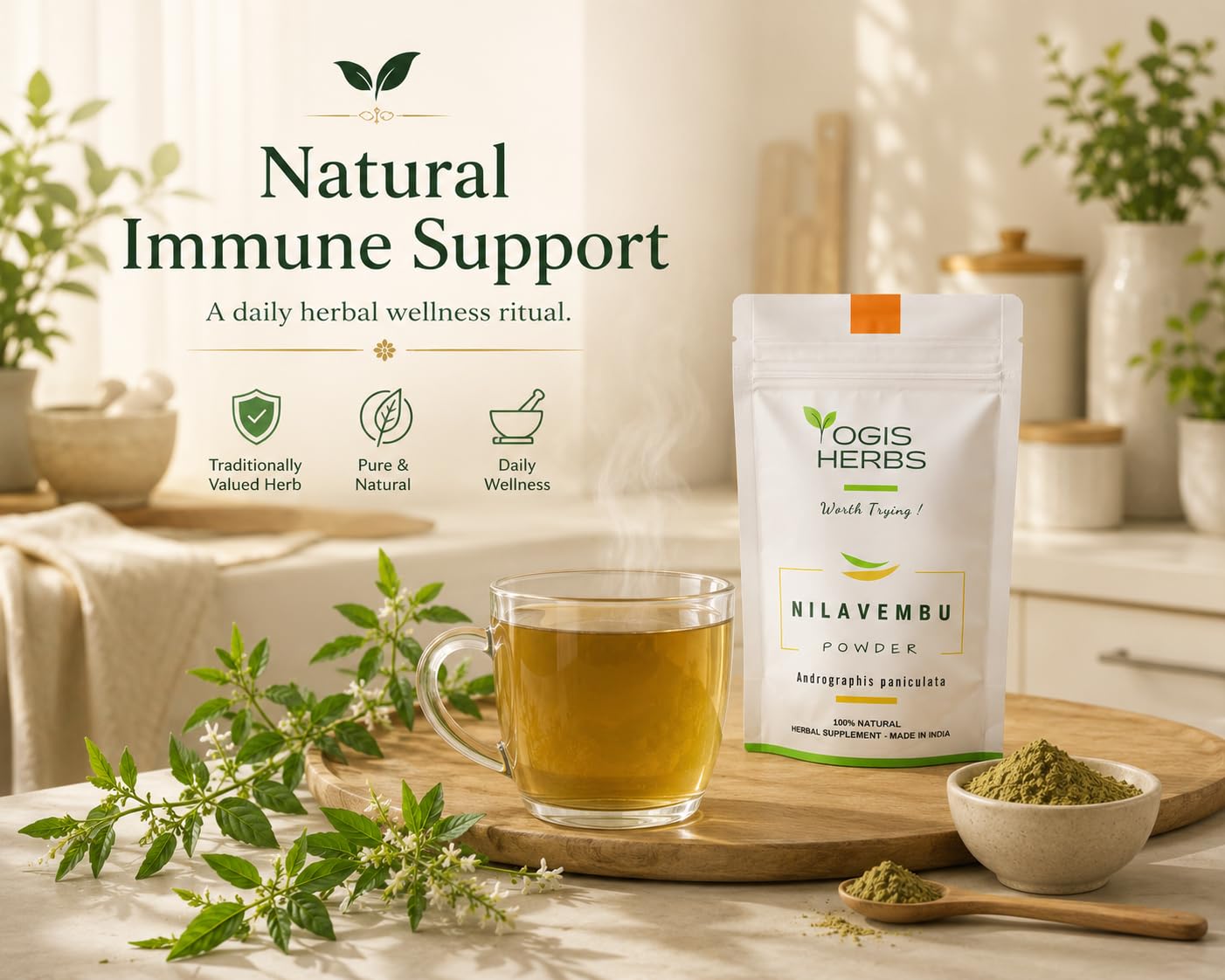 YOGIS HERBS Nilavembu Powder 8 Ounces