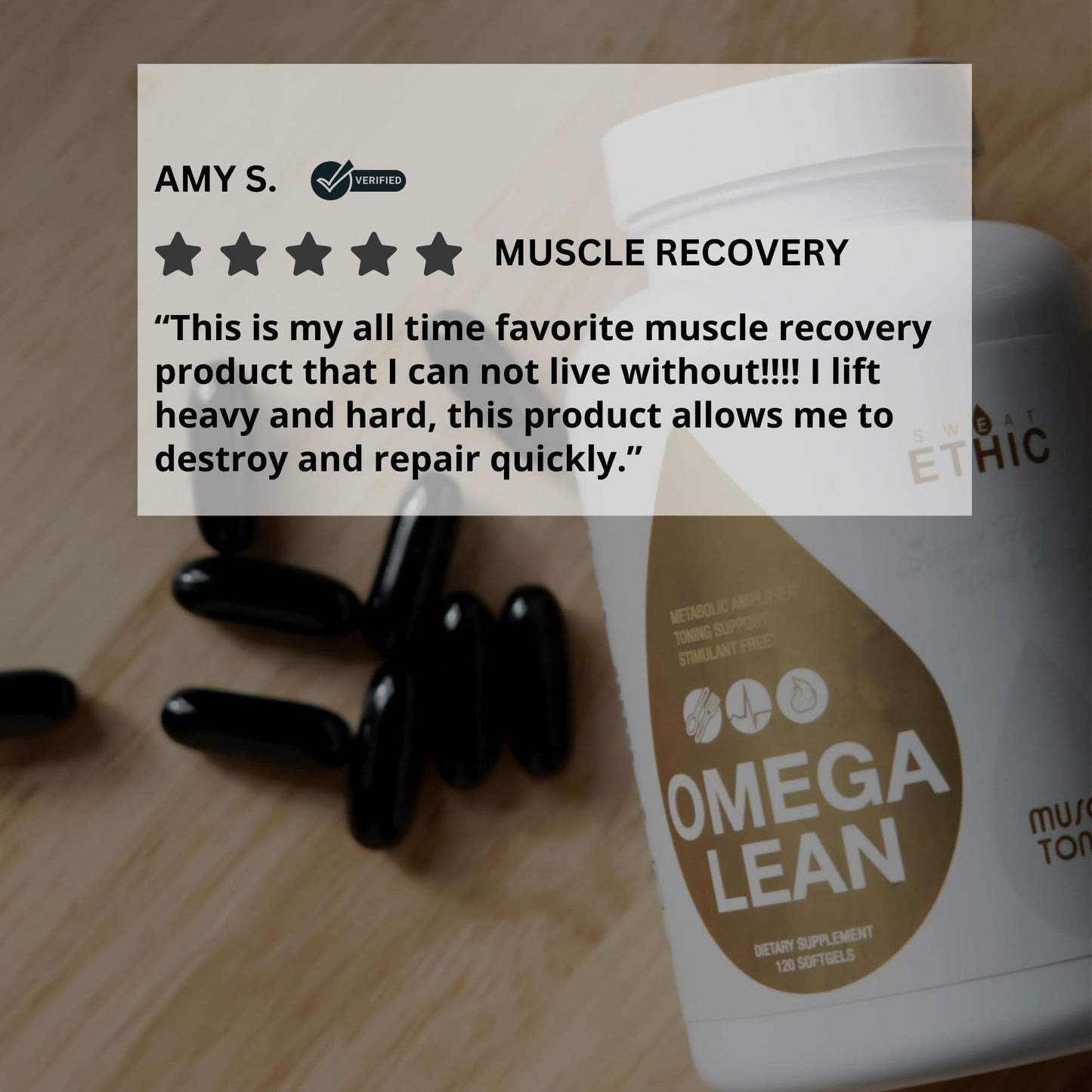 Sweat Ethic Omega Lean Muscle Toner Capsules, 120 Count
