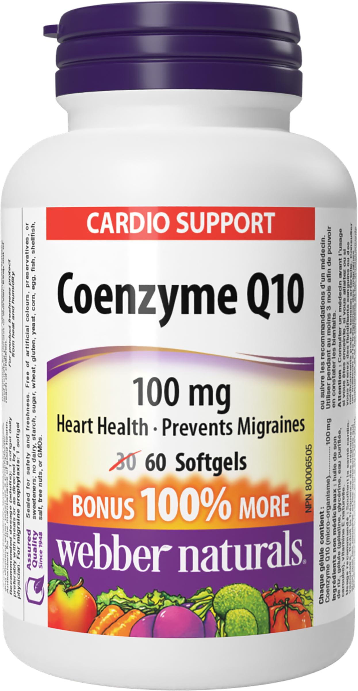 Webber Naturals Coenzyme Q10 100 mg Softgel, 60 Softgels