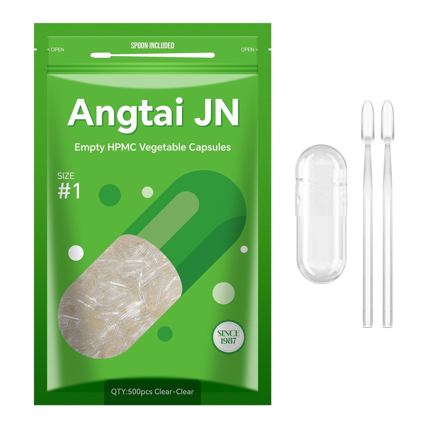 Angtai JN Size 1 Empty Capsules Capsule 500 Count