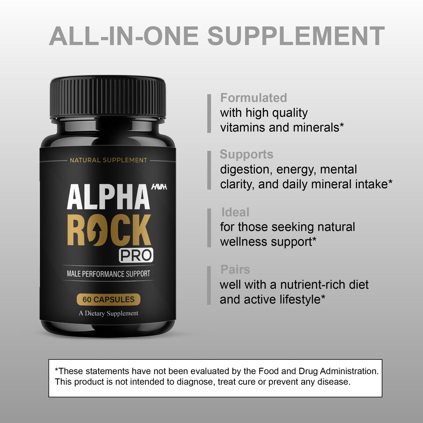 Havah Alpha Rock Pro AlphaRock Performance Pills 120 Capsules