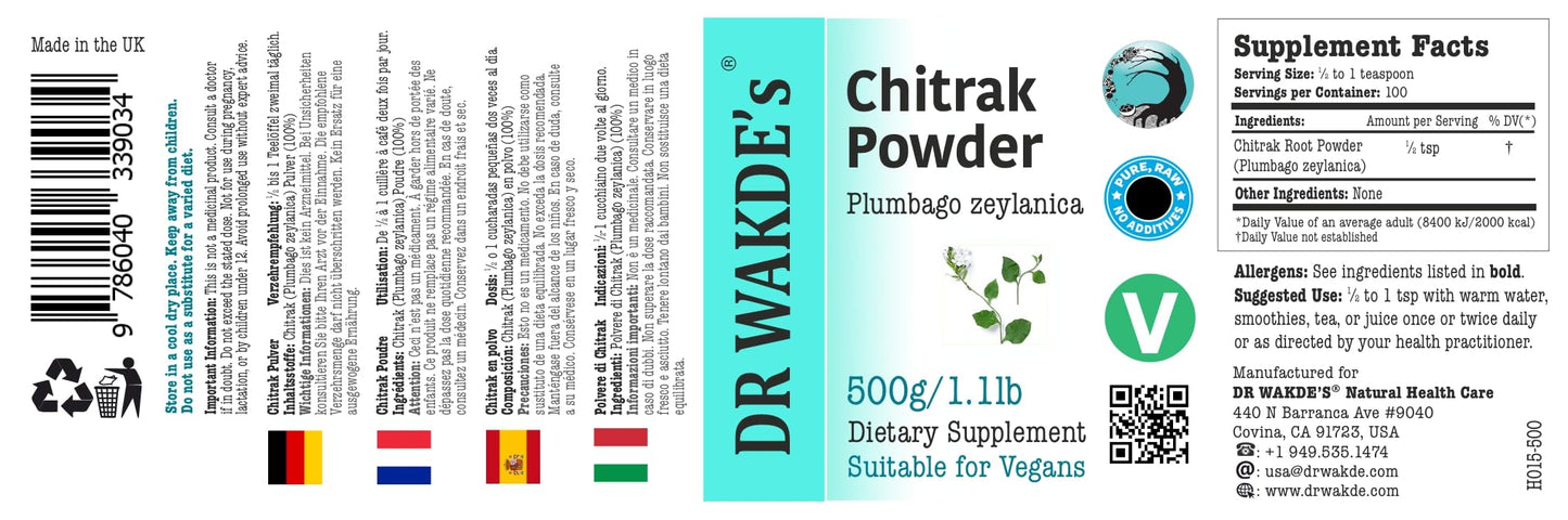DR WAKDE's Chitrak Powder (Plumbago zeylanica) 17.637