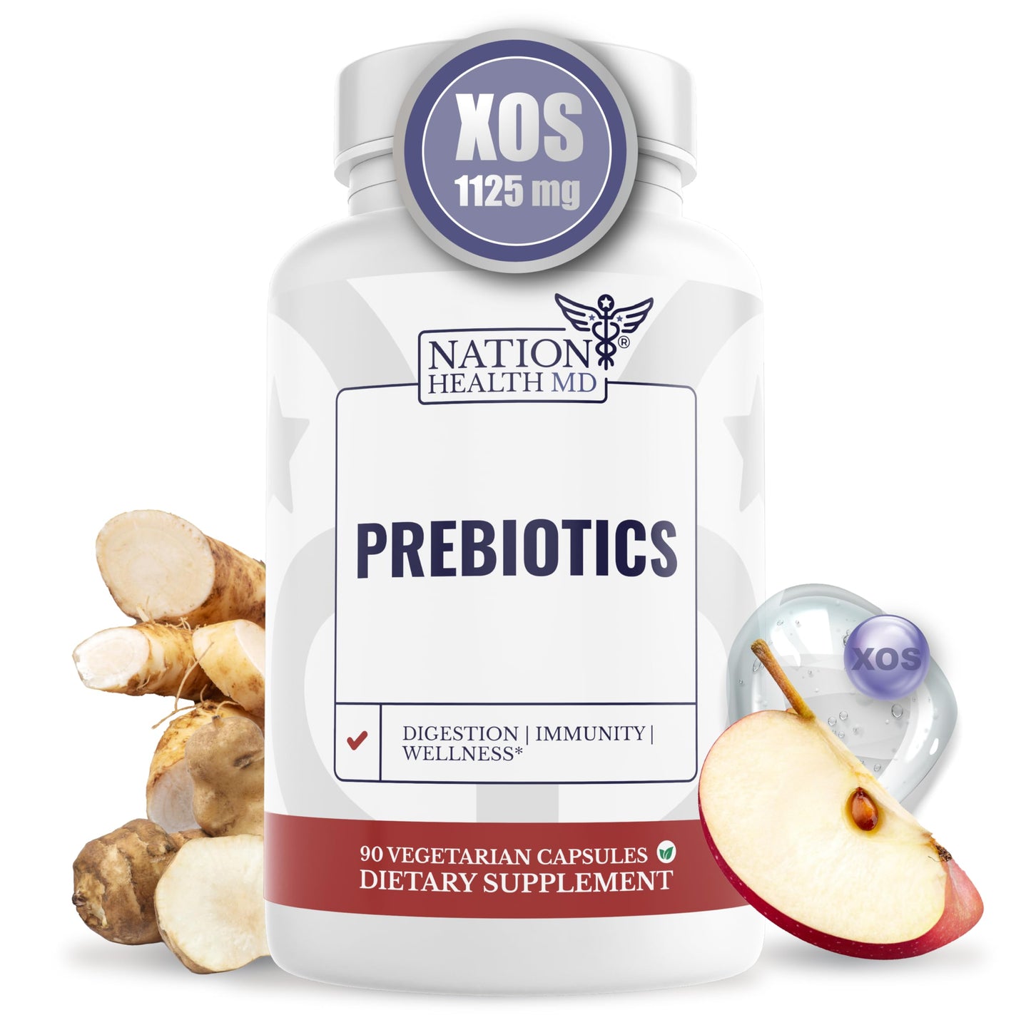 NATION HEALTH MD Prebiotics for Women & Men Capsule 90 Count