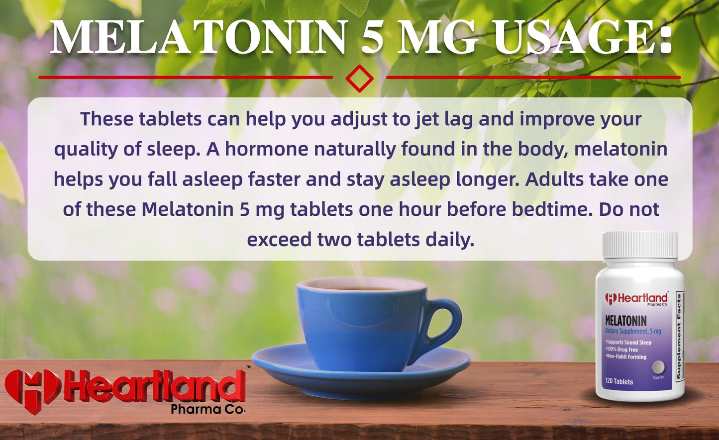 Heartland Pharma Melatonin 5mg Tablet, 120 Count