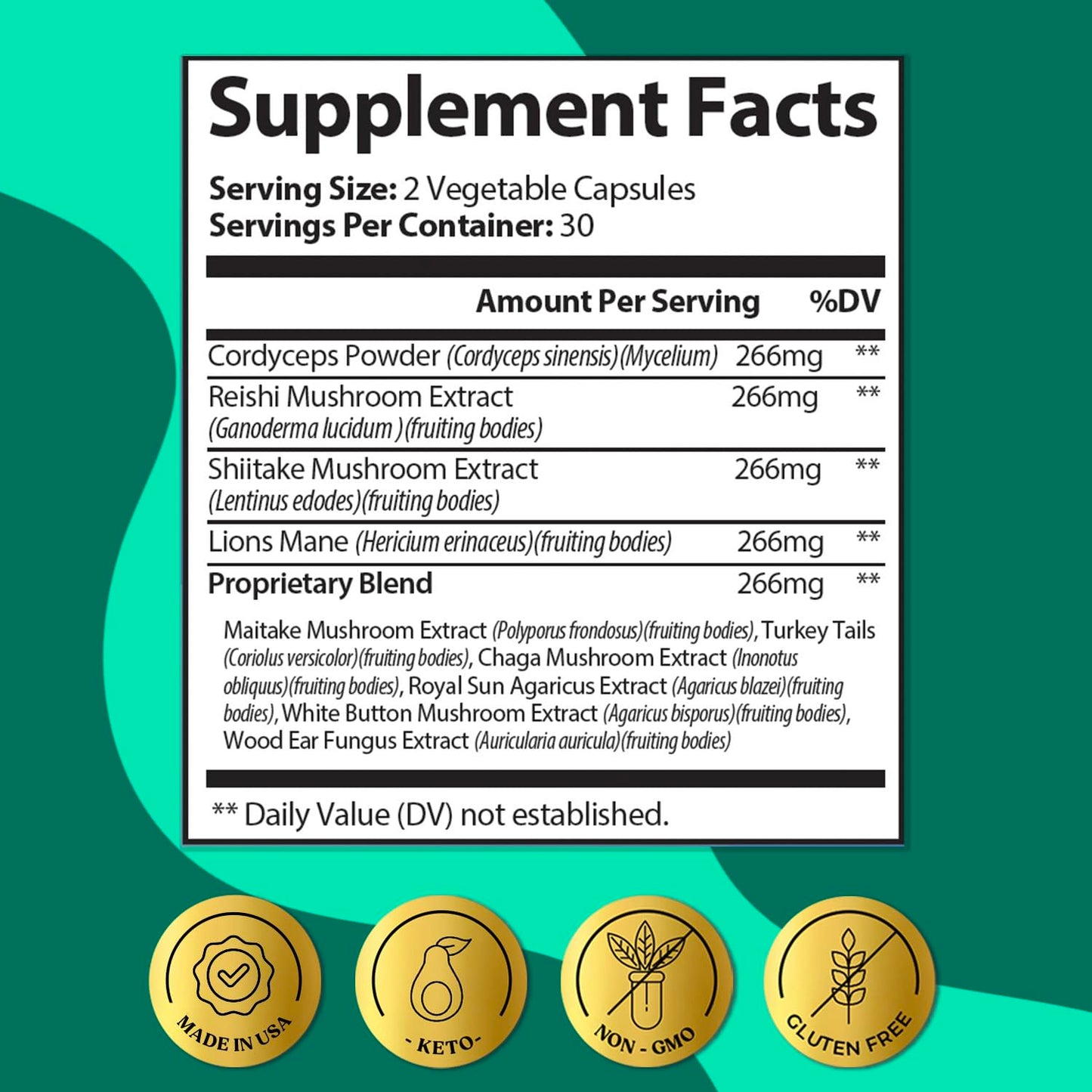 ColonBroom Mushroom Complex, Powerful Mushroom Blend with Cordyceps, Reishi, Shiitake, Lion’s Mane Extract for Energy, Immunity, Stress Relief & Cognitive Health, 60 Capsules