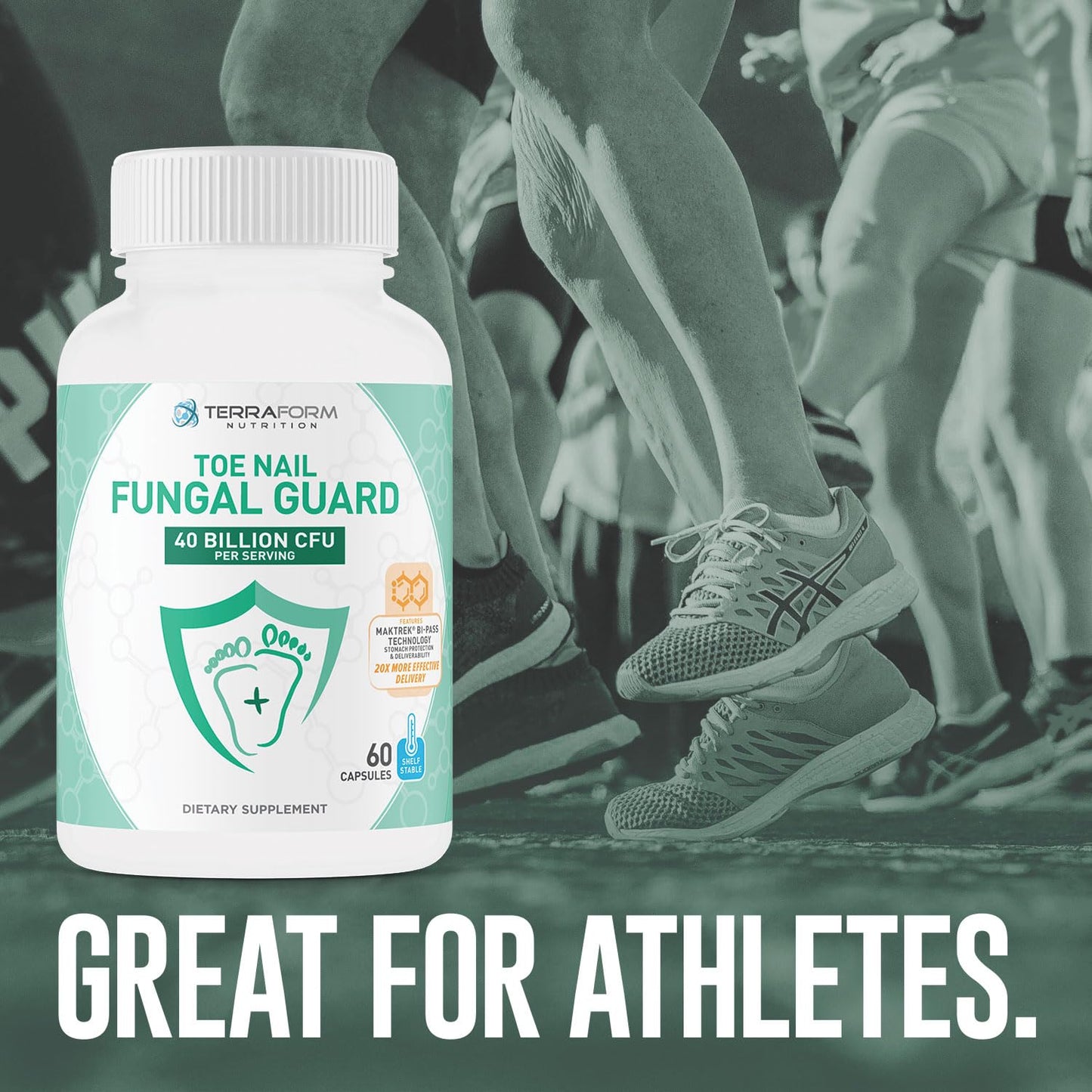 TerraForm Nutrition Toenail Fungal Guard - Probiotic Fungus Inhibitor Capsule 1 Count