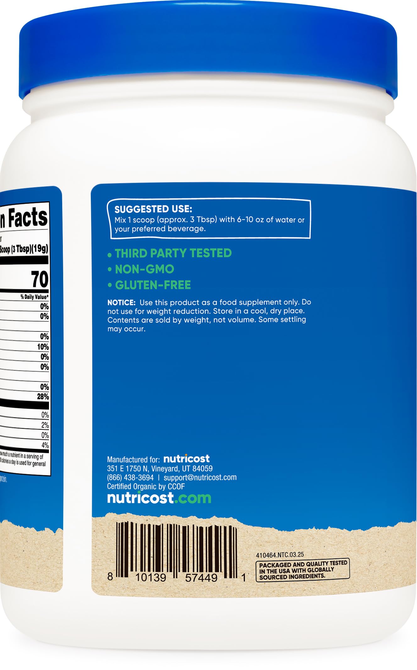 Nutricost Organic Egg White Protein Powder 16.2 oz