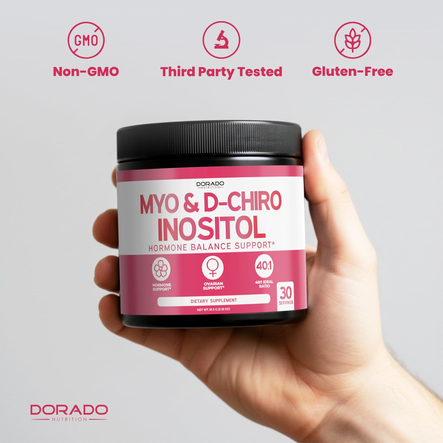 DORADO NUTRITION Myo-Inositol & D-Chiro Inositol Supplement Powder, 2.17 Ounce