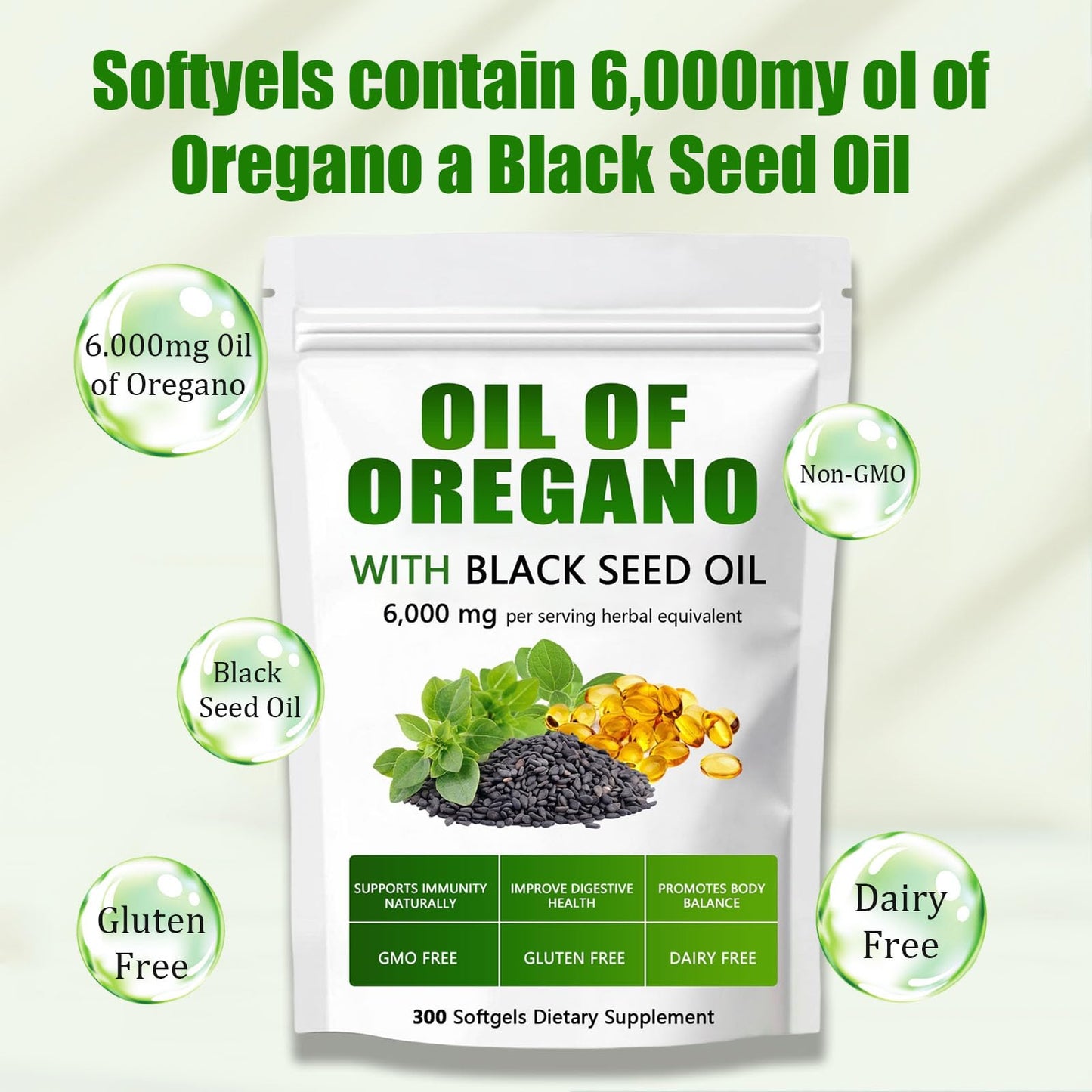 ixarco Oil of Oregano with Black Seed Oil Capsules, 1 Capsule