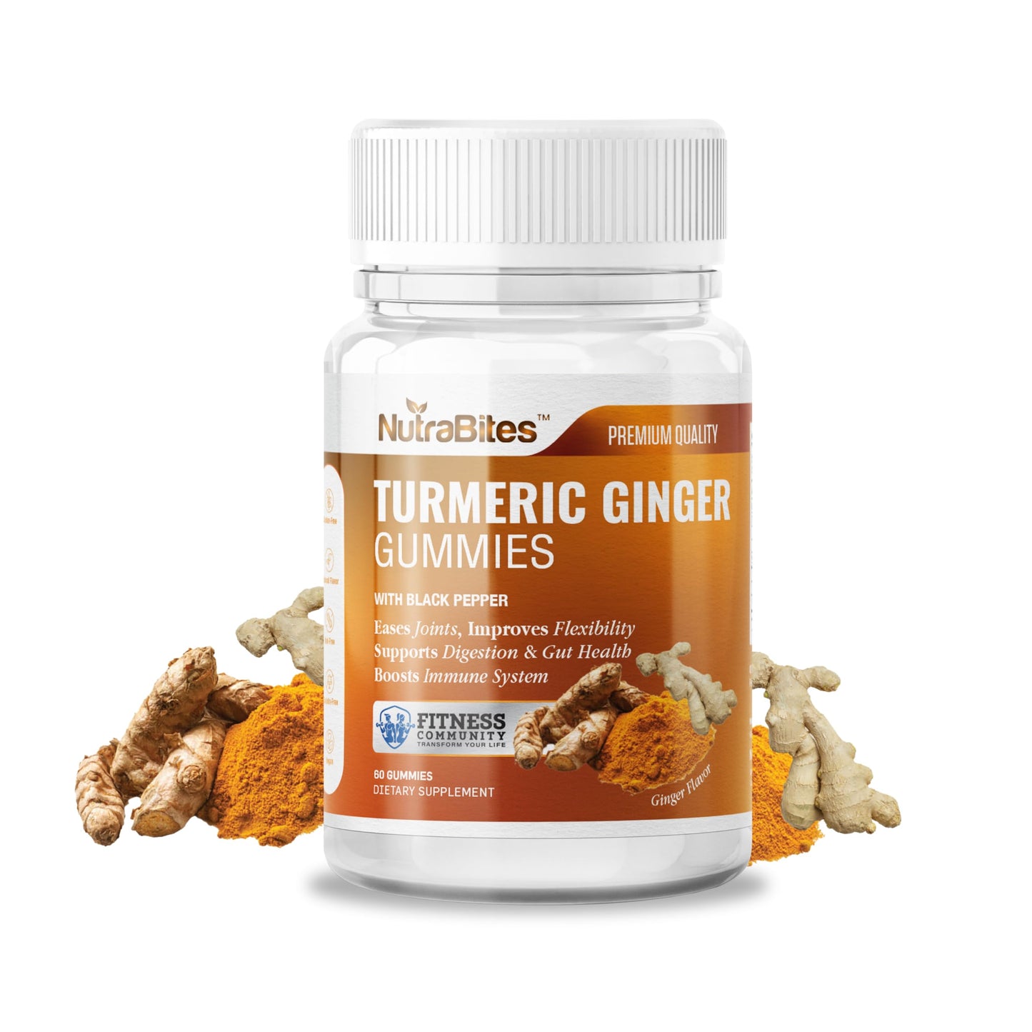 NutraBites Turmeric Ginger Gummies 60 Count