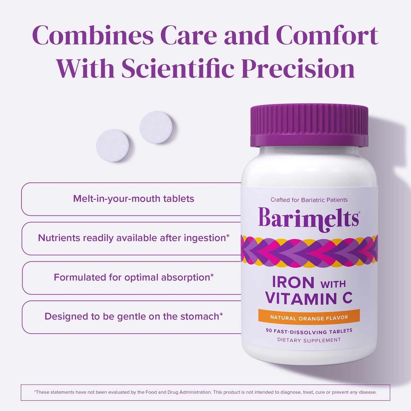 BariMelts Iron with Vitamin C Tablets 180