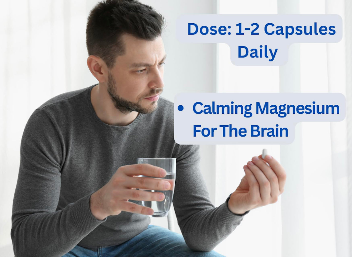 Rooted Intuition Brain Mag Plus Magnesium L-Threonate, Methylcobalamin & Theacrine for Clear Focus, Mental Energy & Motivation, 60 Capsules
