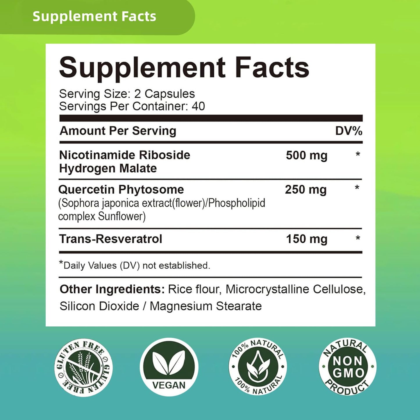 Renyqatt NAD+ Supplement - Liposomal Nicotinamide Riboside - Anti-Aging, Energy, Focus Capsules, 1 Count