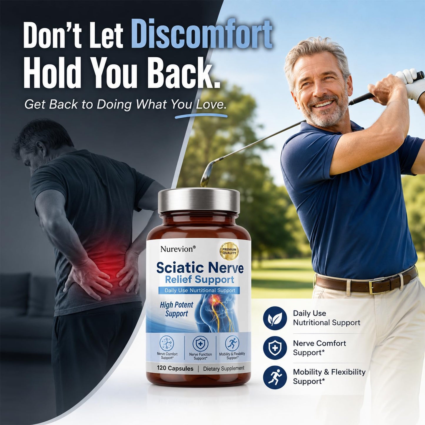Nurevion Sciatic Nerve Relief Capsules, 120 Capsules