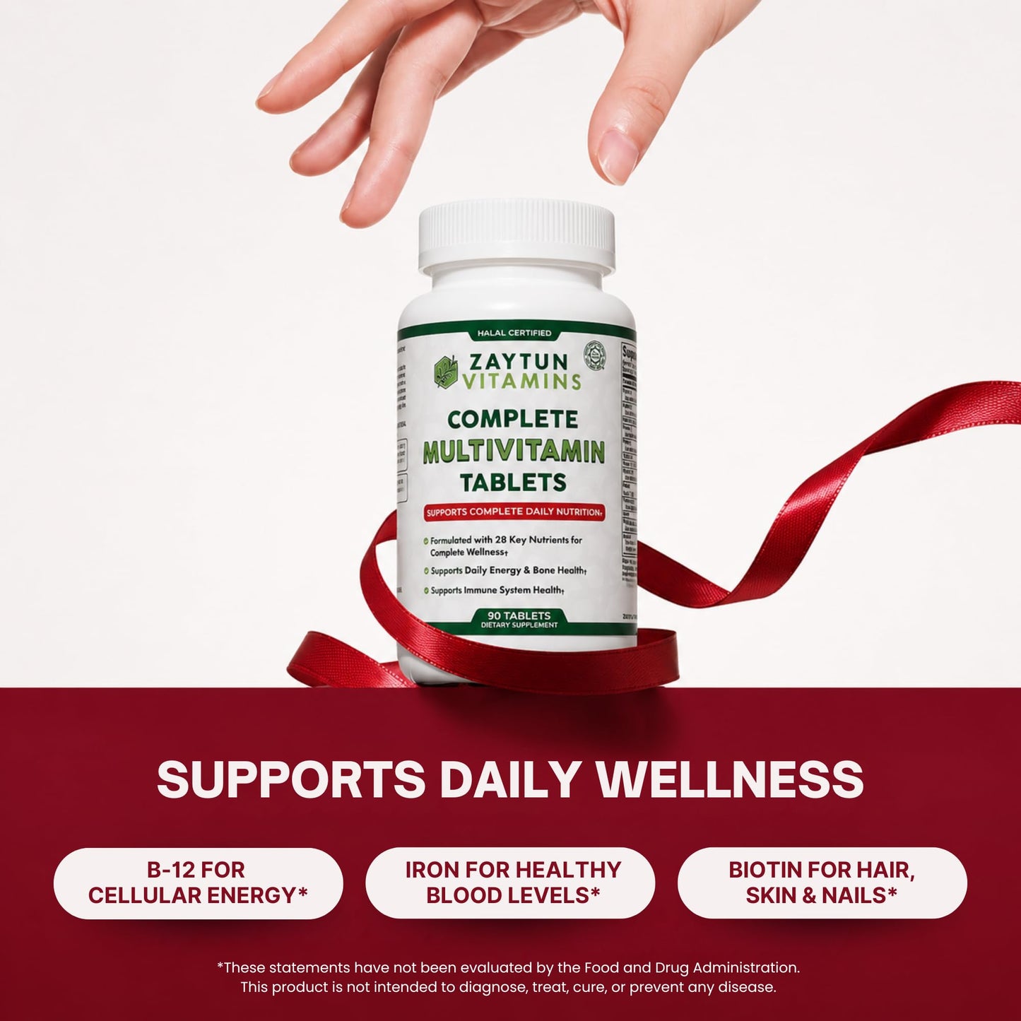 Zaytun Vitamins Halal Multivitamin Tablets, 90 Tablets
