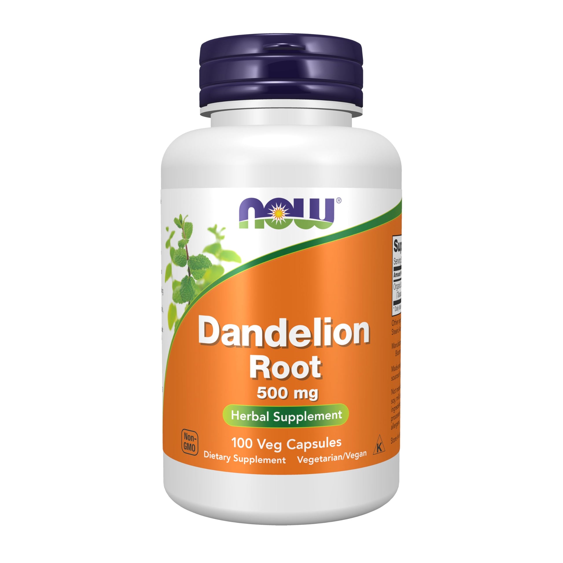NOW Foods Dandelion Root 500 mg Veg Capsules, 100 Count