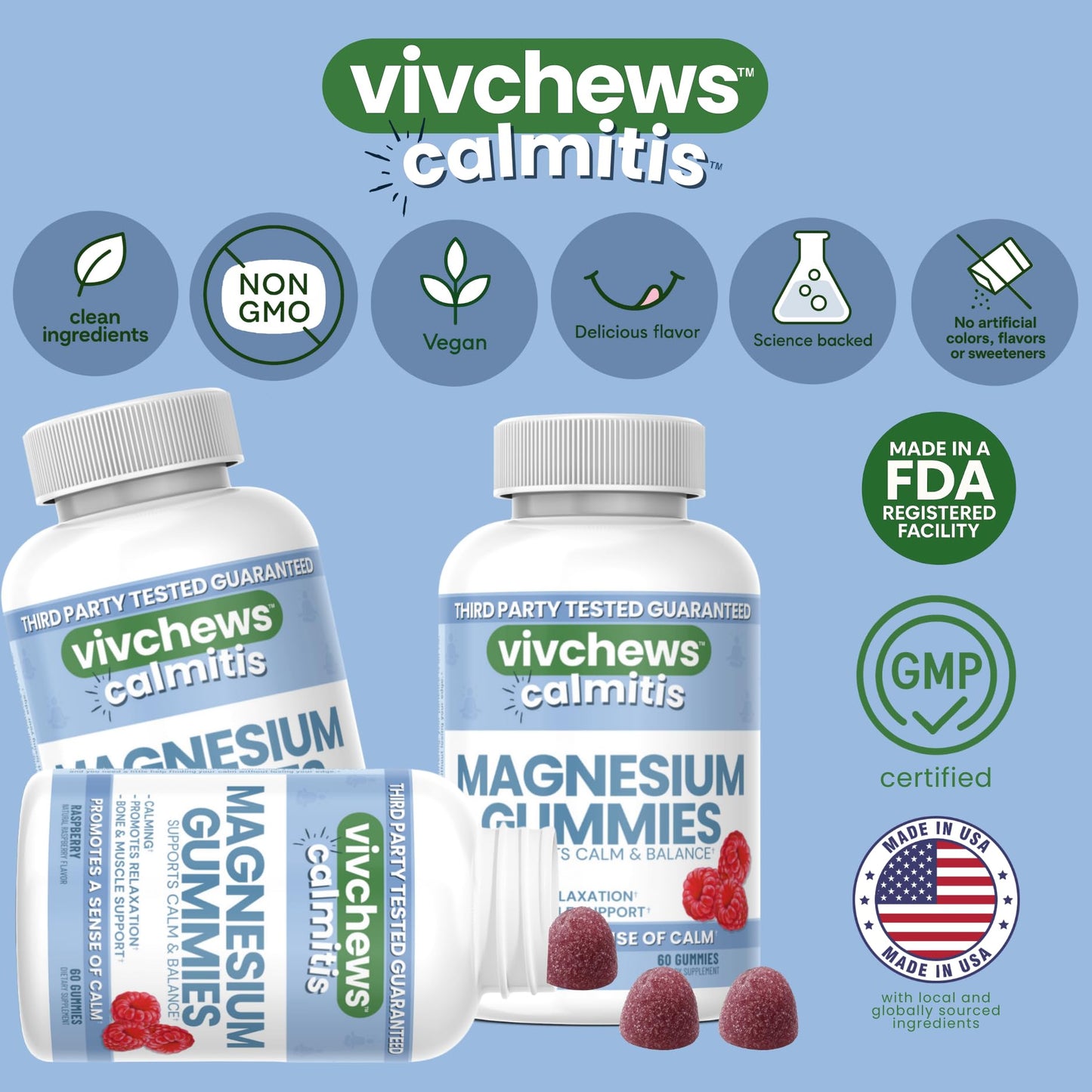 Vivchews Magnesium Gummies 60 ct