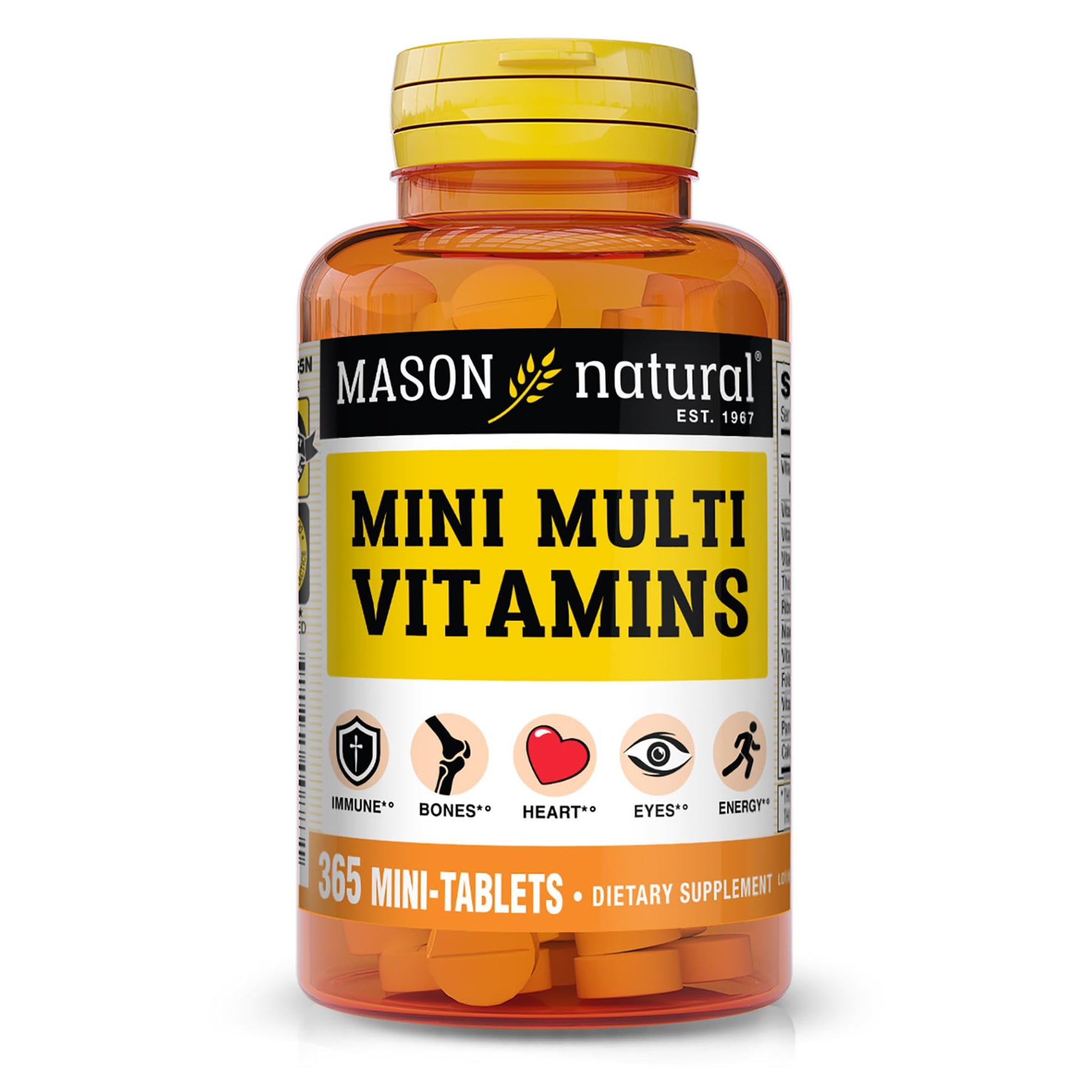 Mason Natural Mini Multivitamin with Iron & 12 Key Nutrients Tablet, 365 Count