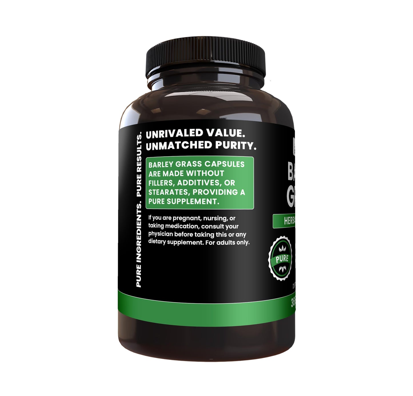 PURE ORIGINAL INGREDIENTS Barley Grass Capsules 365