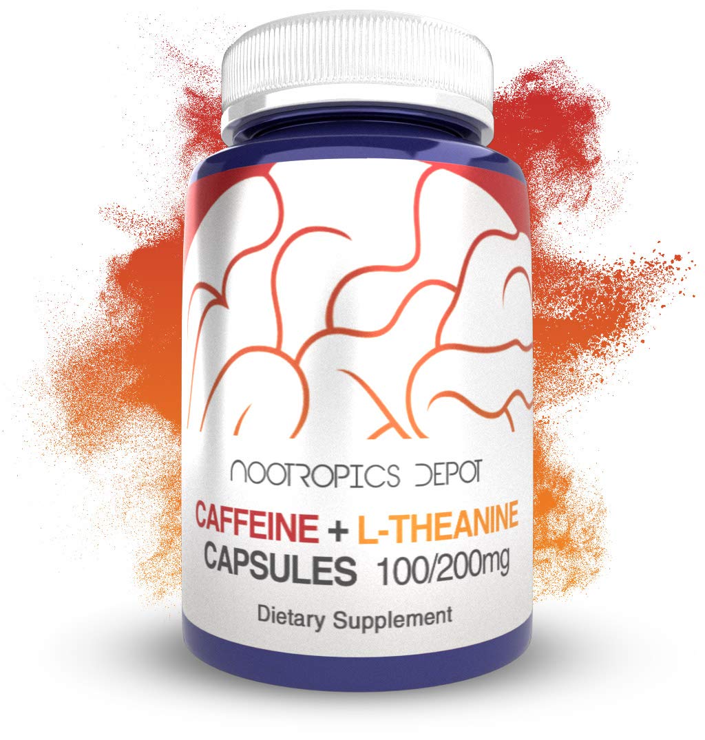 Nootropics Depot Caffeine and L-Theanine Capsules, 60 Count
