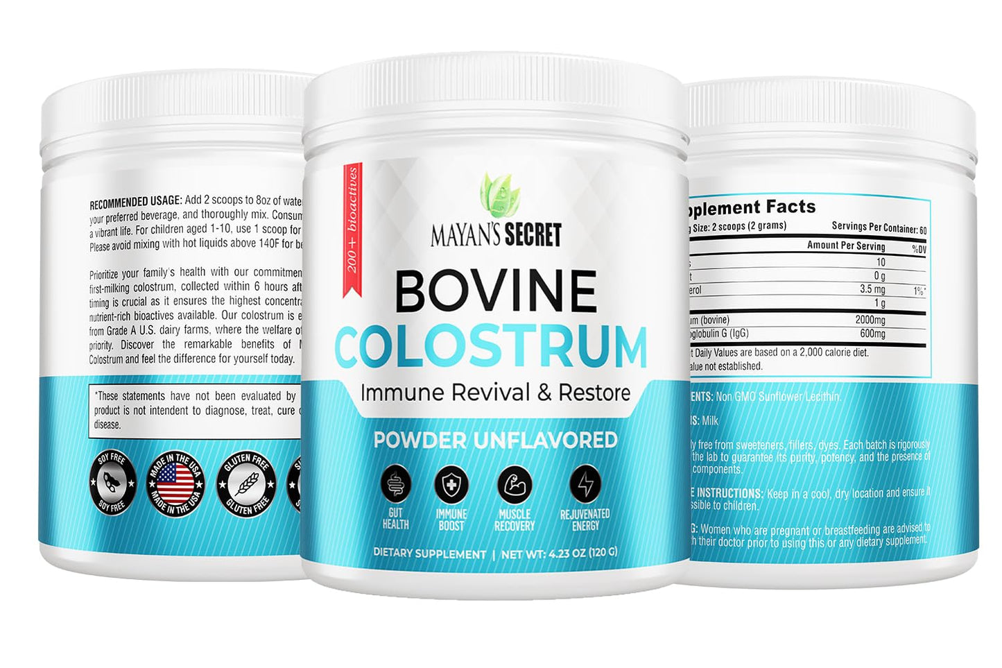 Mayan's Secret Colostrum Powder Grass-Fed 4.23 oz
