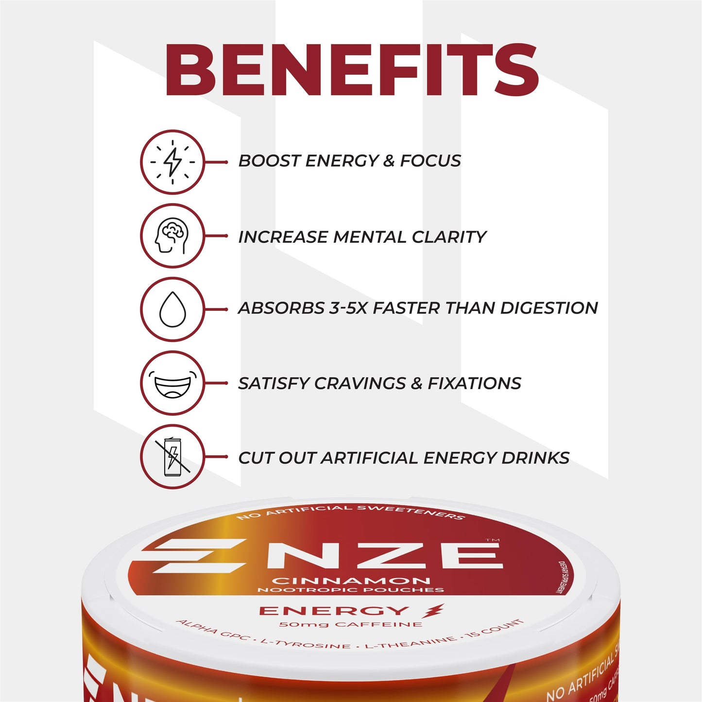 NZE Caffeine Nootropic Caplets, 5 Count