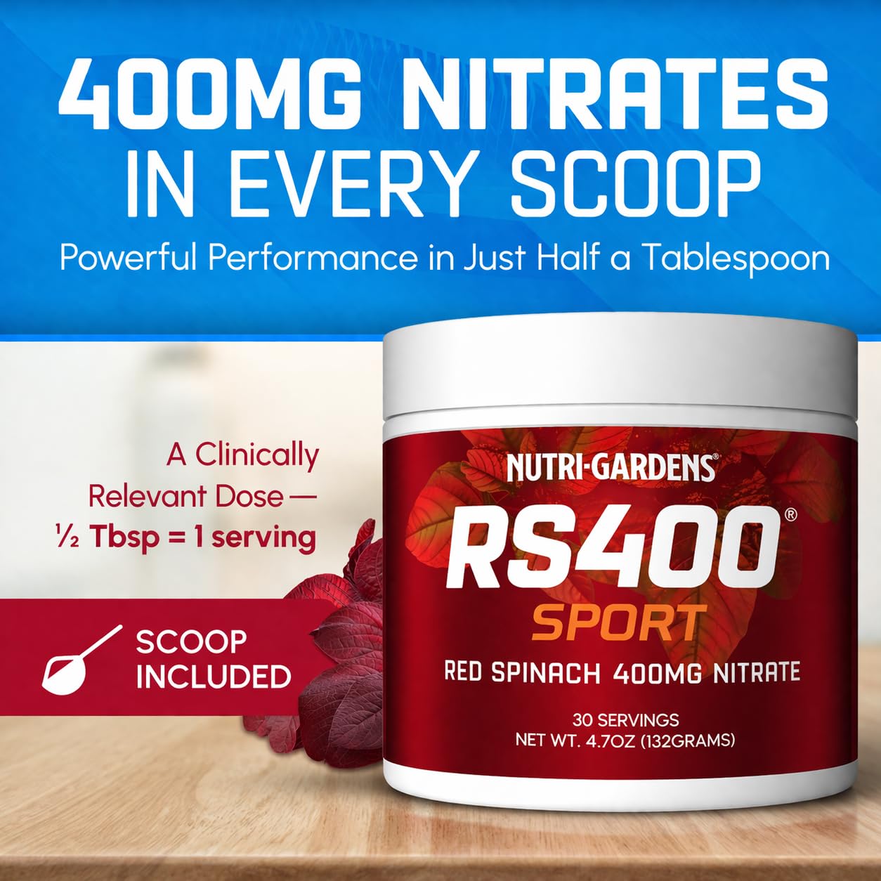 Nutrigardens RS400 Red Spinach Extract Powder 30 Servings, 4.7 oz