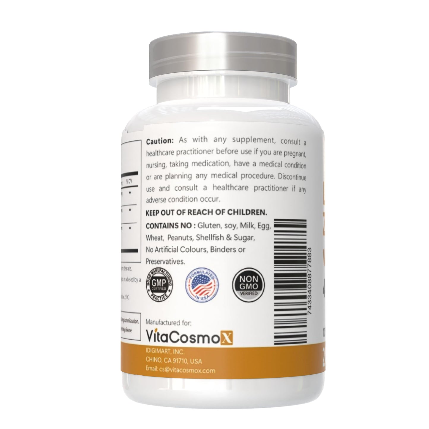 VitaCosmoX Lutein with Zeaxanthin Capsules 480 Count