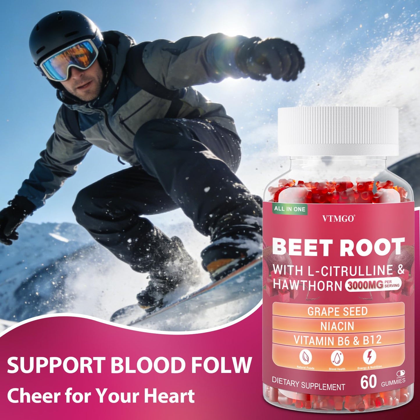 VTMGO Beet Root Gummies 60 Count