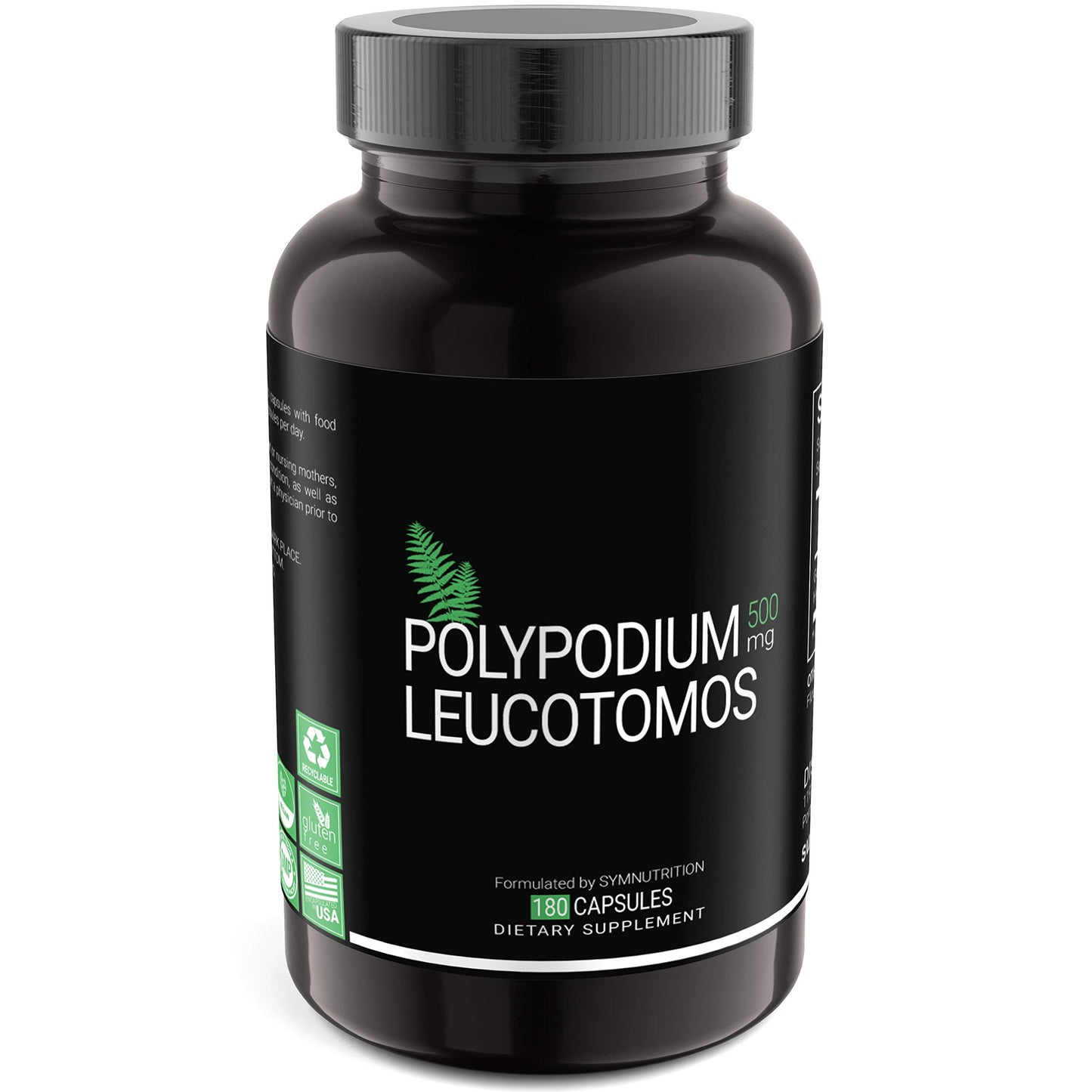 SYMNUTRITION Polypodium Leucotomos 500mg Capsules, 180