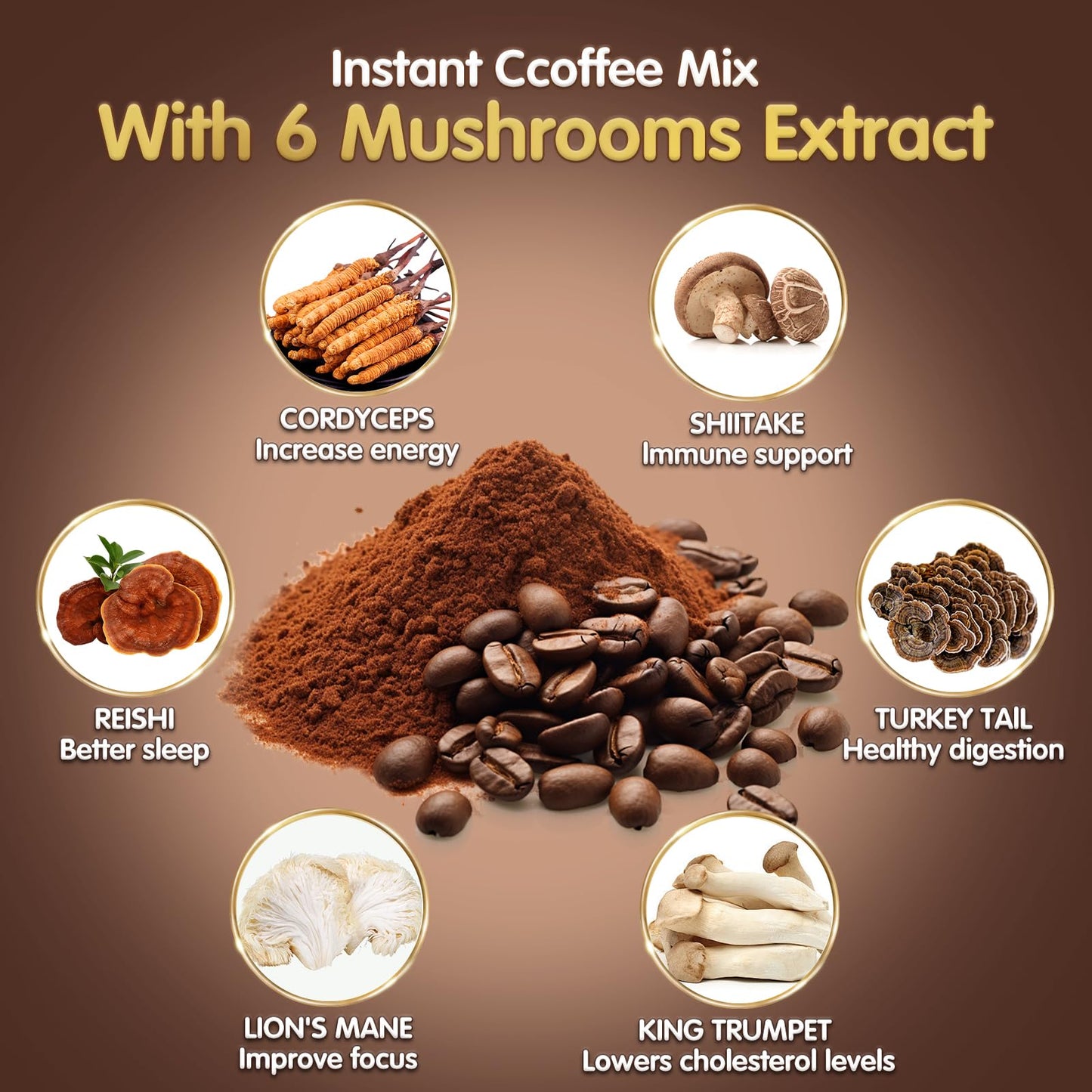 Balincer Mushroom Coffee Powder, 12.7 oz (Pack of 2)