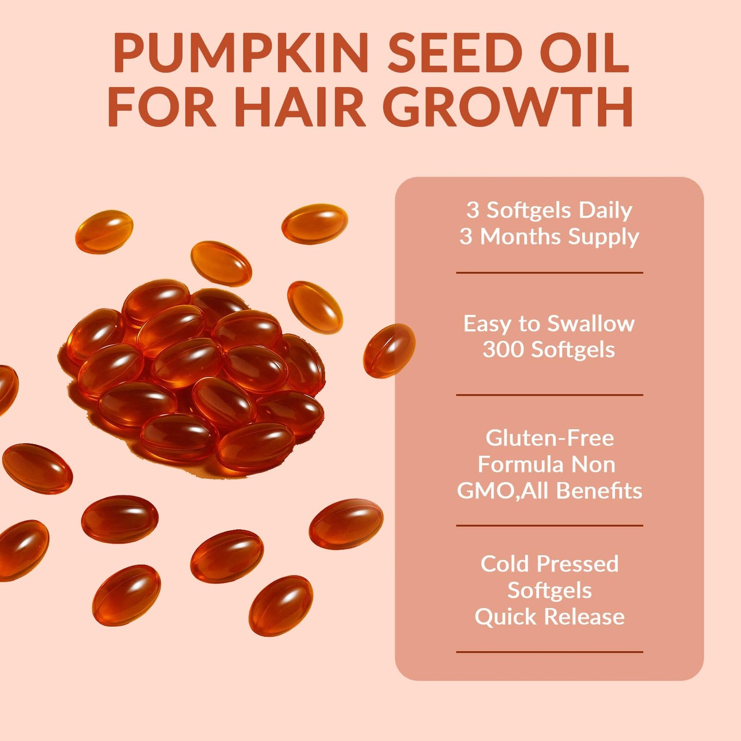 ARSYCHLL 2 in 1 Pumpkin Seed Oil with Saw Palmetto for Hair Growth Capsules, 300 Softgels