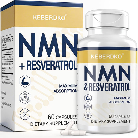 Keberdko NMN Complex 1150mg Per Serving NMN 500mg + Trans-Resveratrol 600mg 60 Capsules