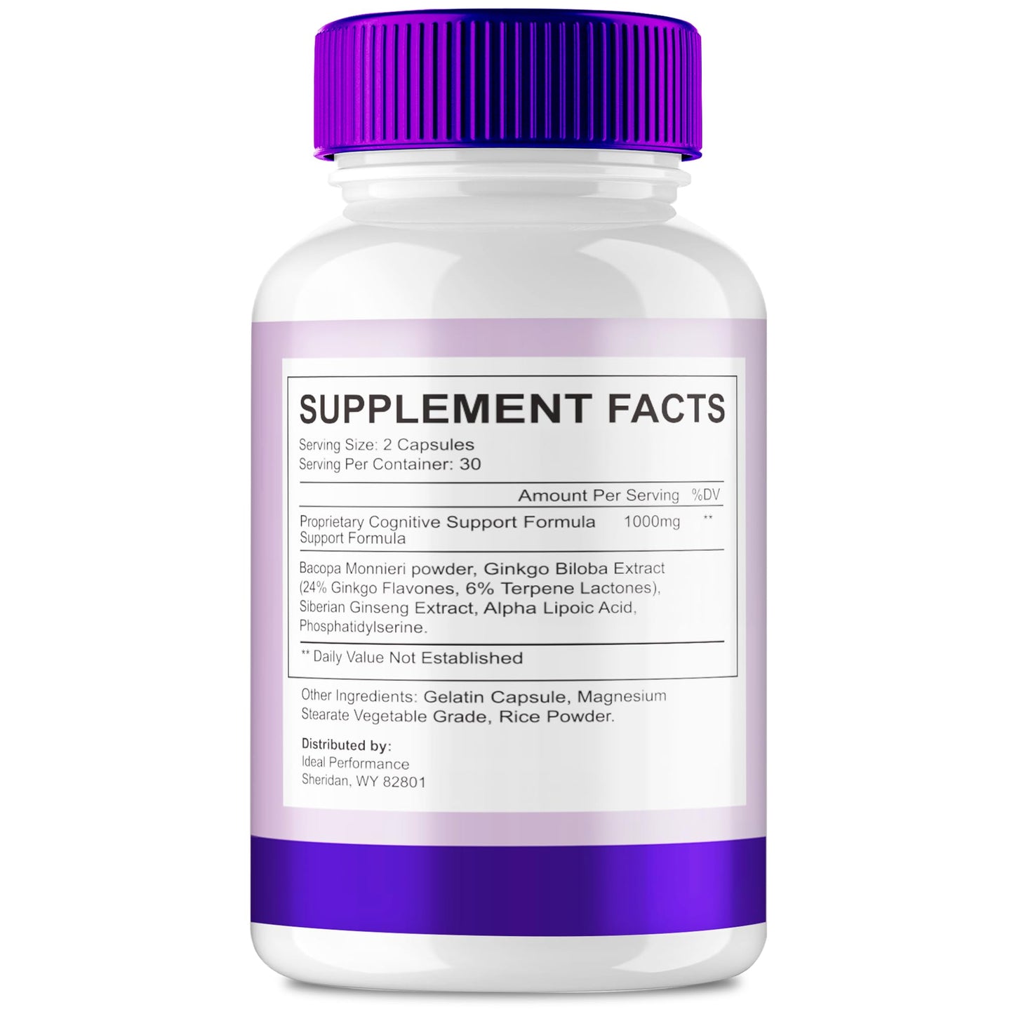IDEAL PERFORMANCE Vital Mind Brain & Memory Supplement Capsules, 300 Capsules