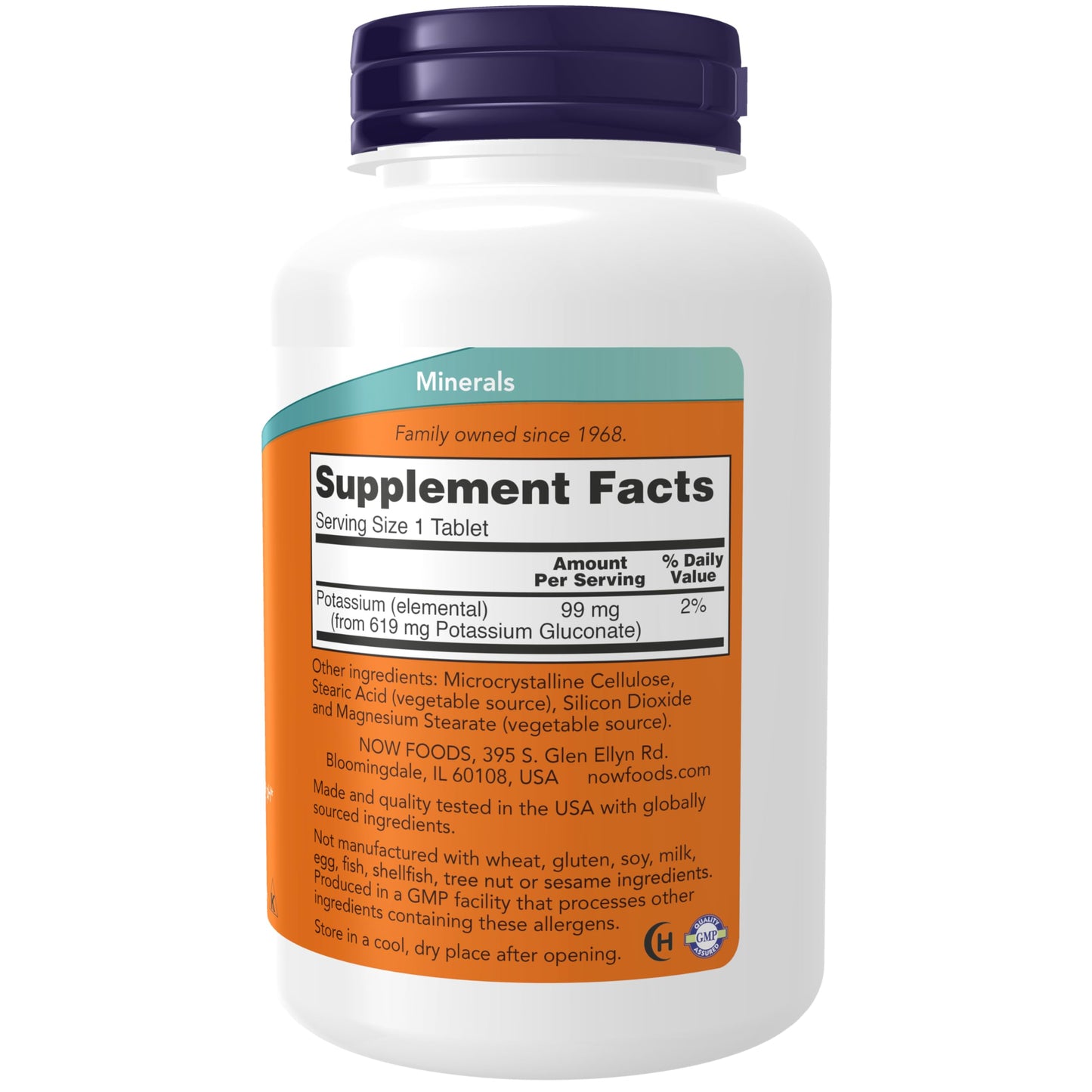 NOW Foods Potassium Gluconate 99 Milligrams Capsules 250 Count
