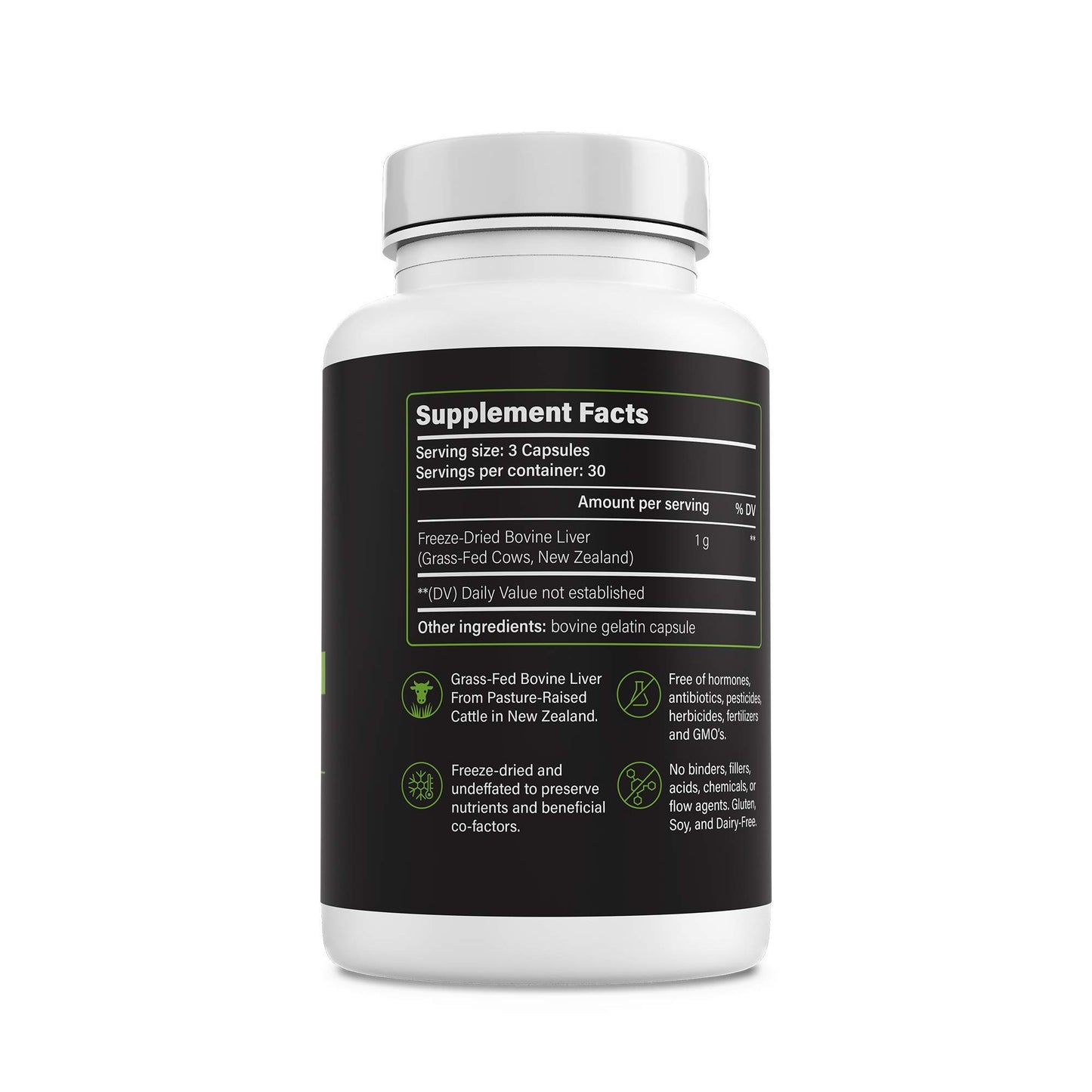 PRIMALRX Beef Liver Supplement Capsules, 90 Count