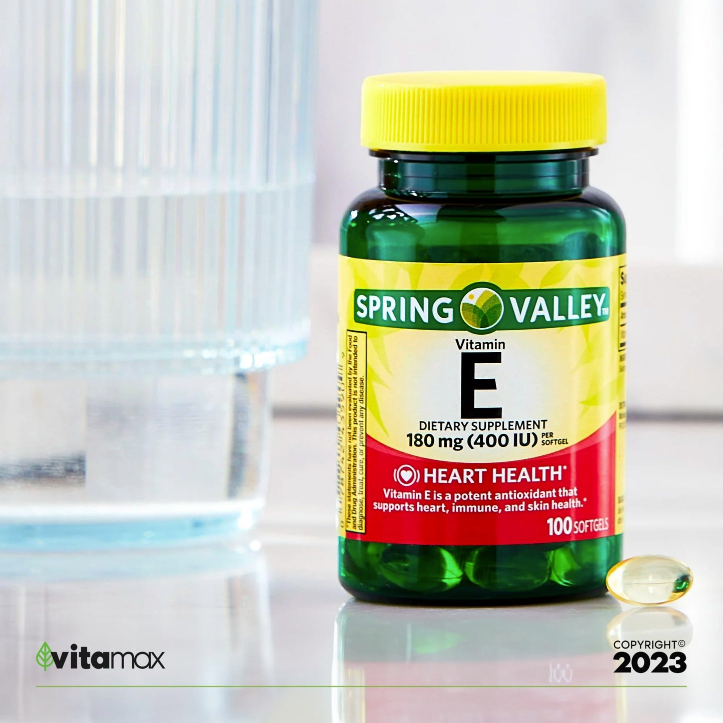 Generic Vitamin E Heart Health Dietary Supplement Softgels 100 Count