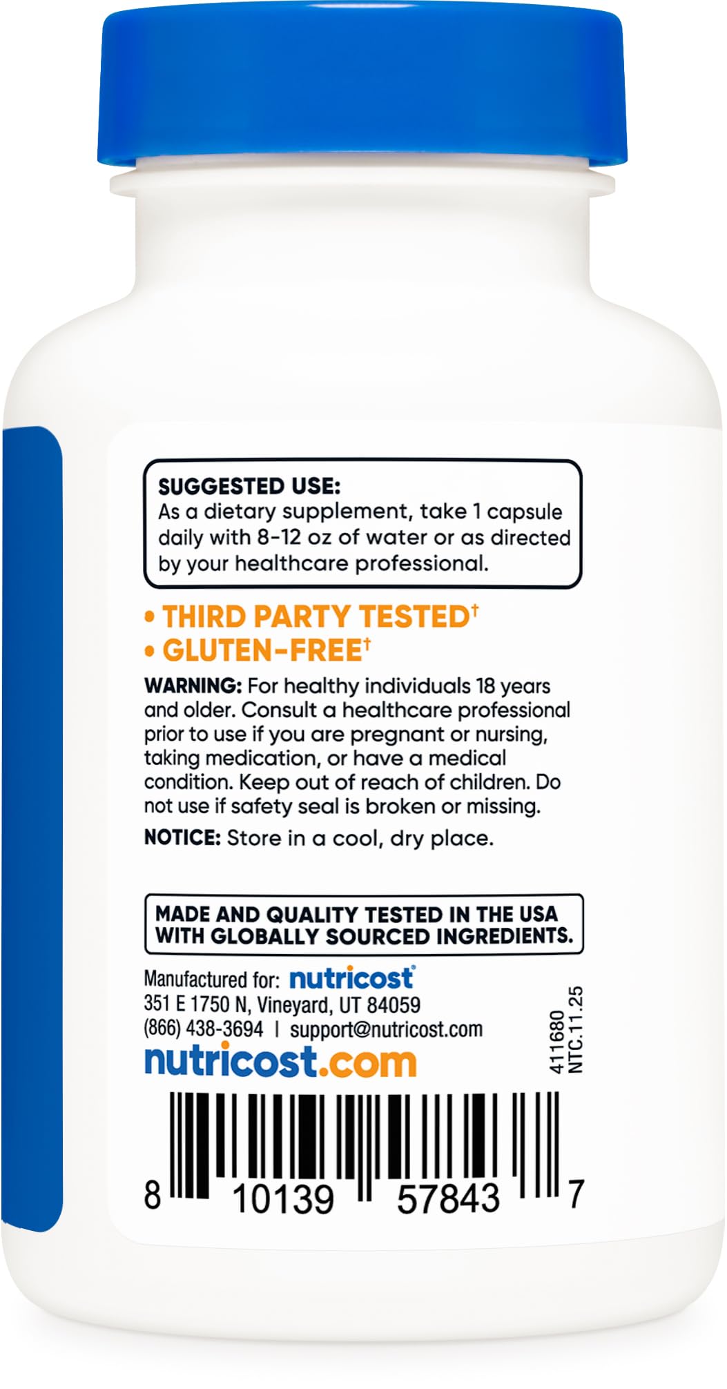 Nutricost Lithium Orotate (1000mcg) Capsules, 120 Count