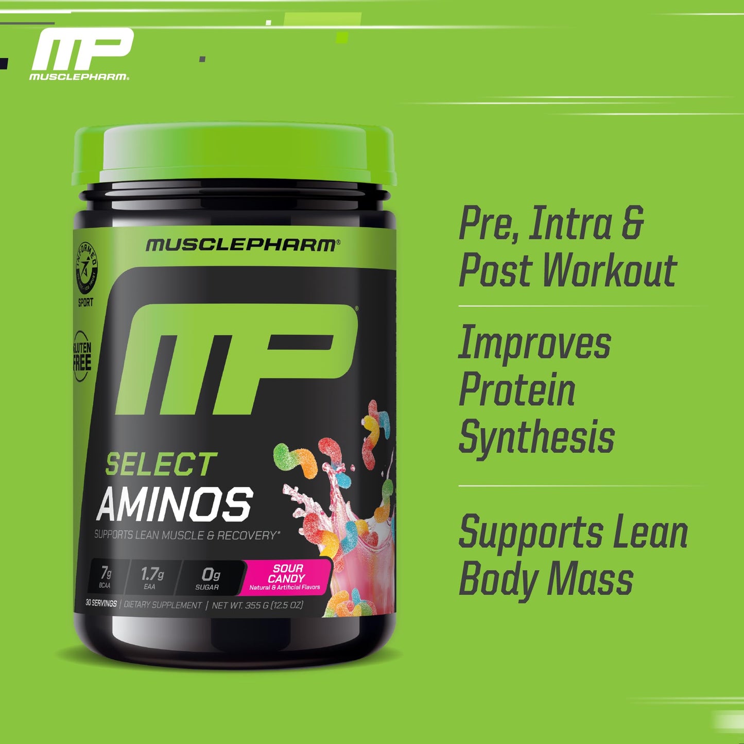 Muscle Pharm Select Aminos EAA + BCAAs Powder 64 Servings