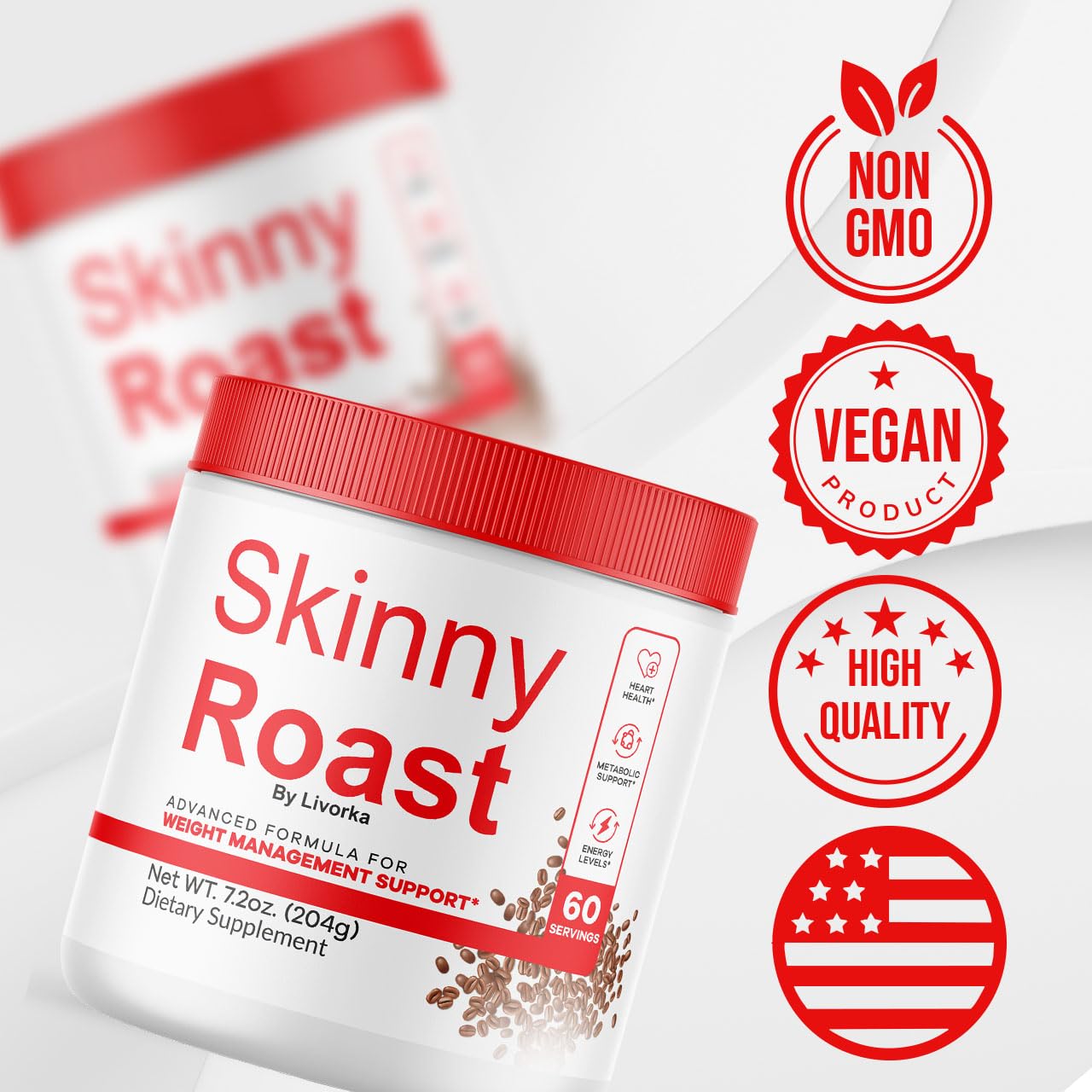 LIVORKA Skinny Roast Coffee Advanced Formula Powder 7.2 Ounce