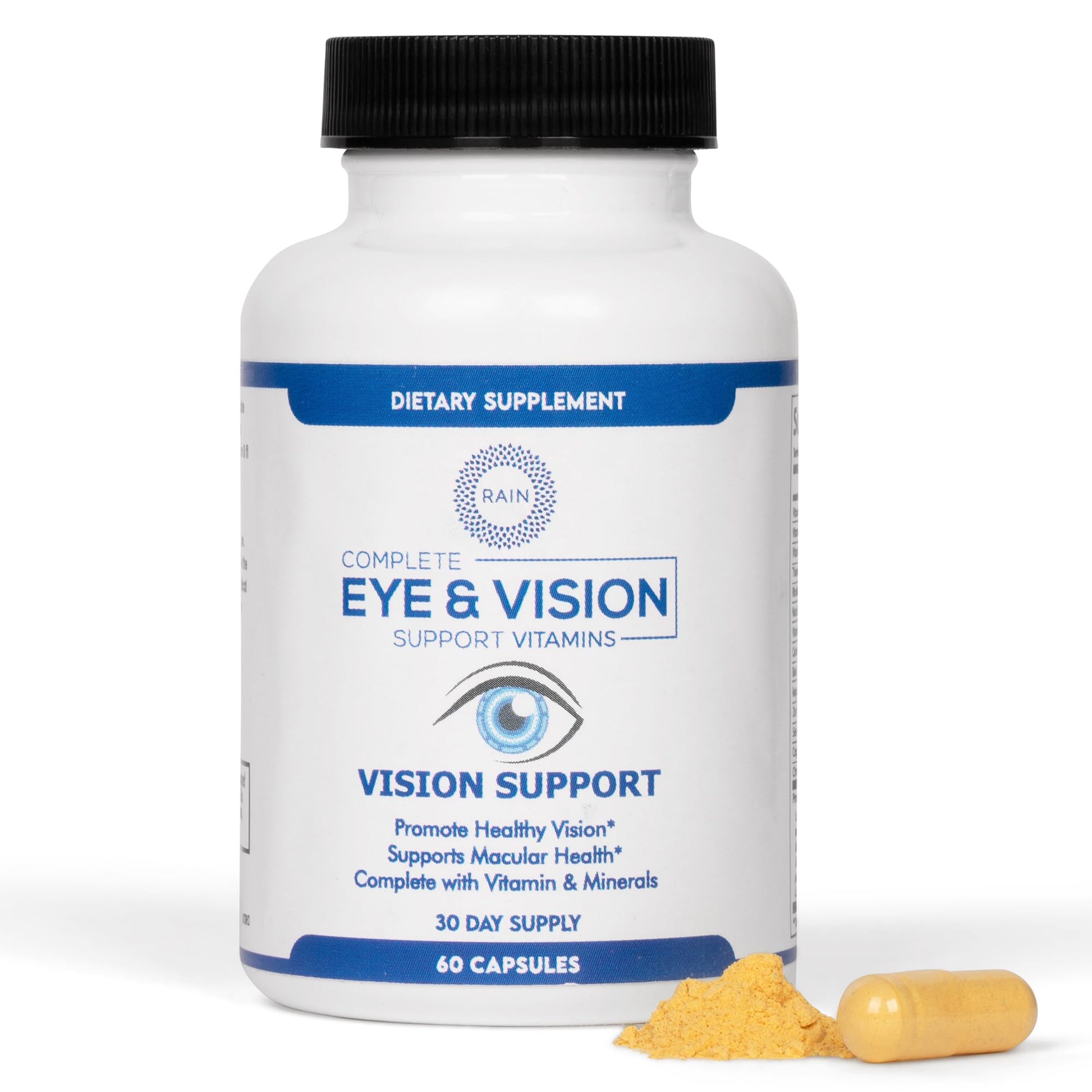Rain Eye Vitamins & Vision Supplements for Adults – Eye Comfort and Vision Support – Lutein and Zeaxanthin Eye Supplements for Macular Health, 60 Capsules