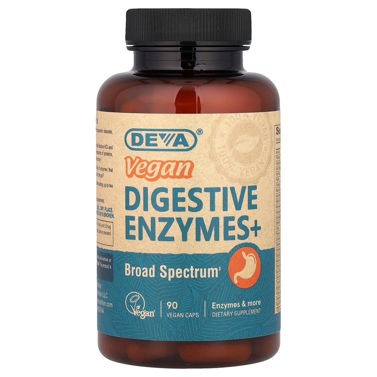 DEVA Vegan Digestive Enzymes+ Capsules, 90 Capsules