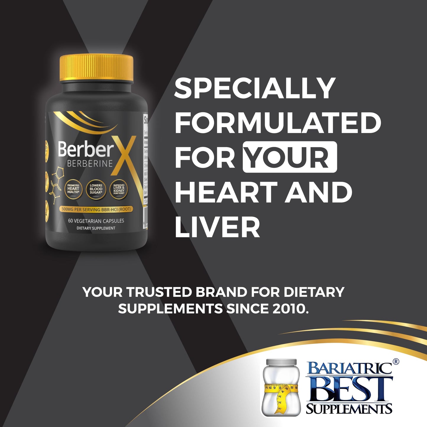 BerberX Berberine 500mg with Milk Thistle, Ceylon Cinnamon & Chinese Skullcap Capsules, 60 Count