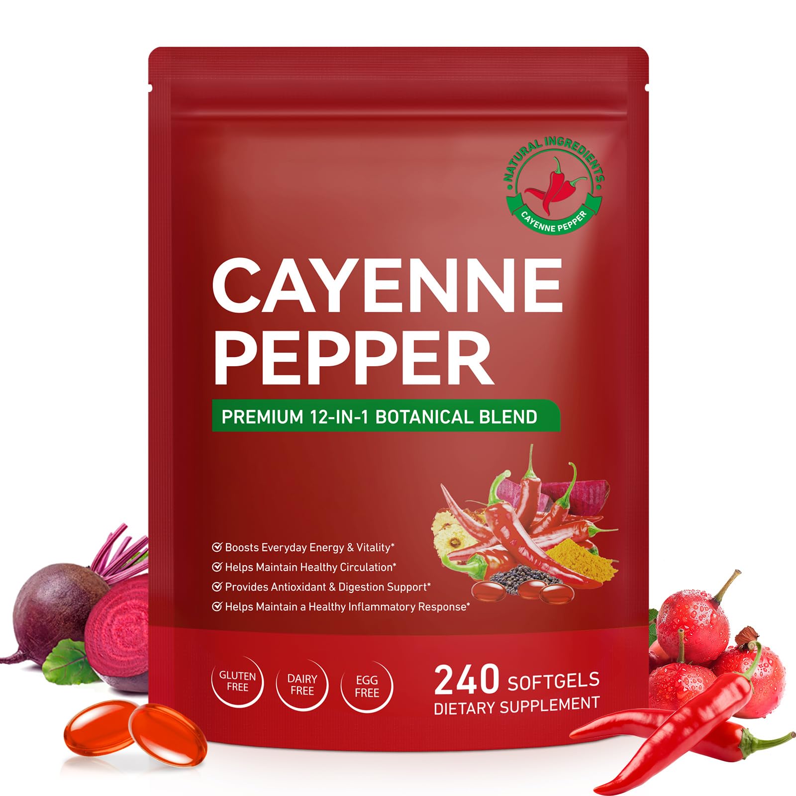 Pegciz Cayenne Pepper Softgels 240 Count