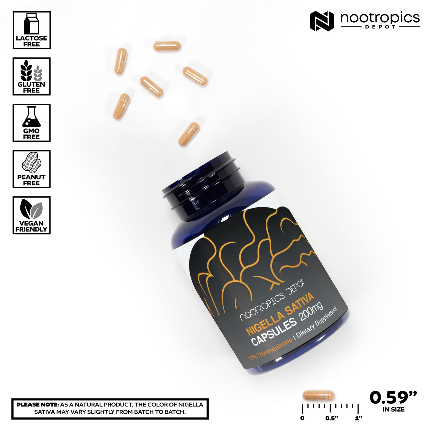 Nootropics Depot Nigella Sativa Extract Capsules 120 Count