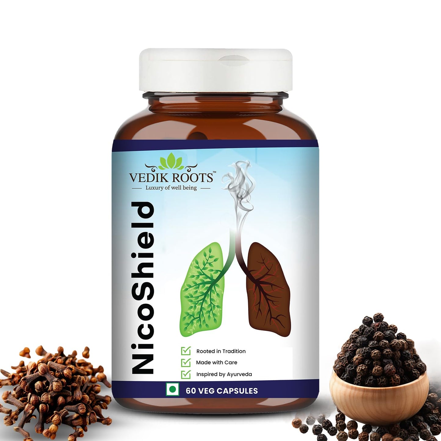 VEDIKROOTS NicoShield 60 Capsules