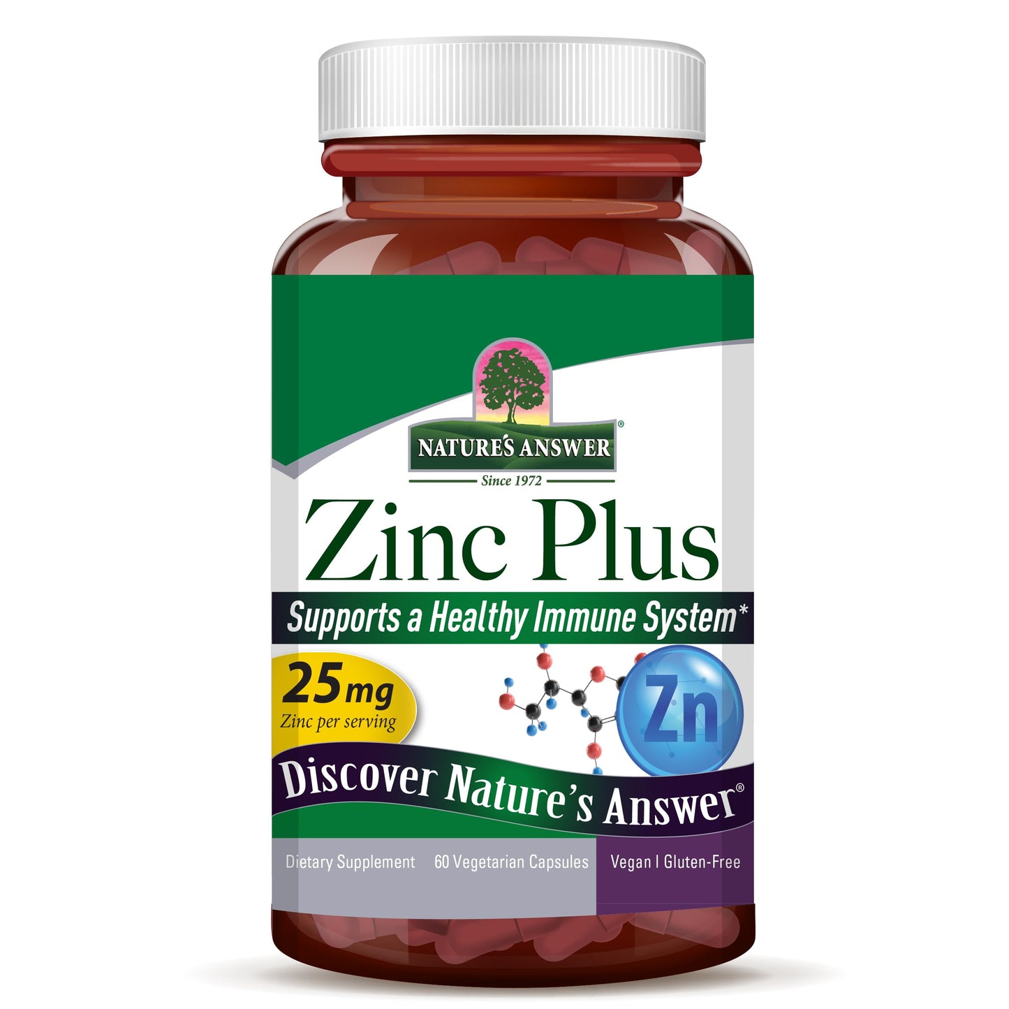 Nature's Answer Zinc Plus + Vitamins for Adults Immune Support with B6 Capsules, 60 Count